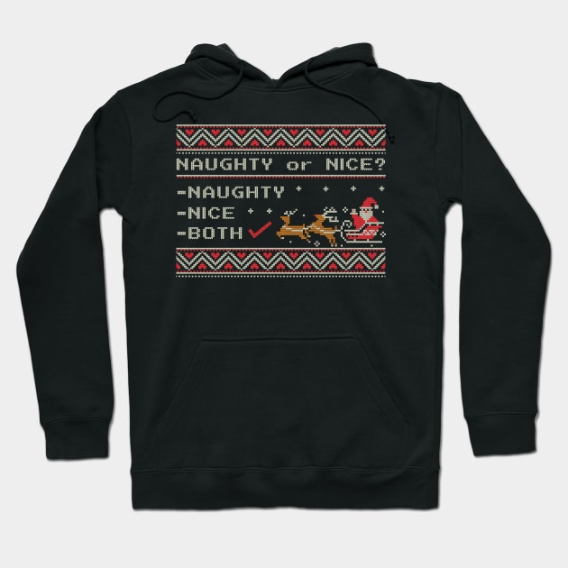 Both Checked - Ugly Christmas Sweater design Hoodie by Kicosh